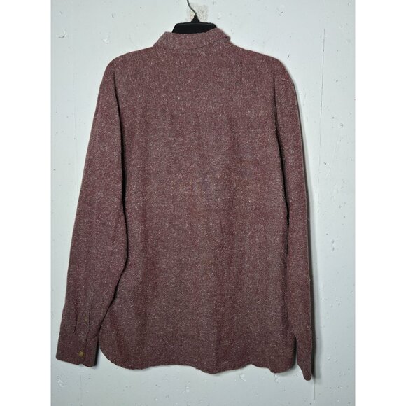Volcom Mens Maroon Marls Long Sleeve Button Shirt Size XL Fall Winter Casual - Picture 2 of 13